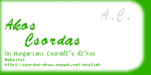 akos csordas business card
